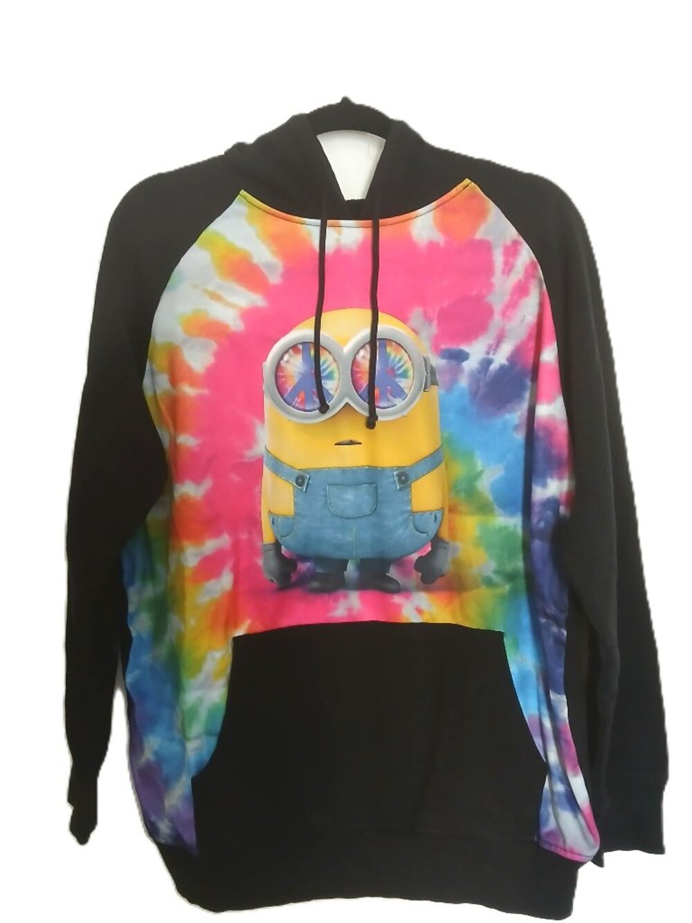 Minions Illumination Tie Dye Graphic Hoodie Sweatshirt Large L/G